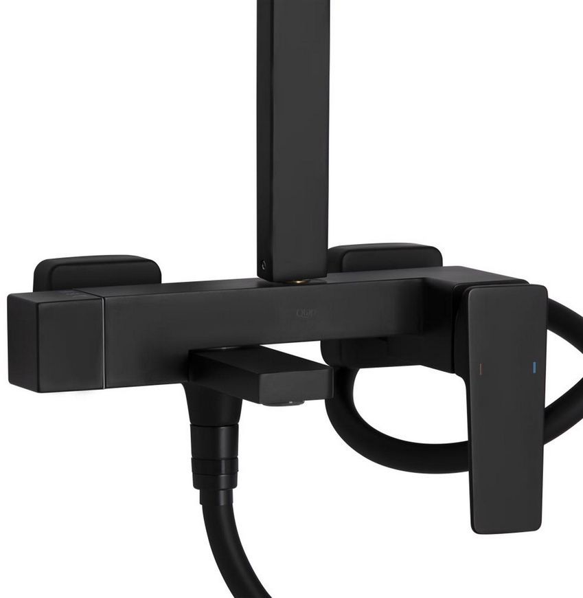 Душова система QTAP Gemini з поворотним виливом Black Matt QT51103KNG - QT51103KNG
