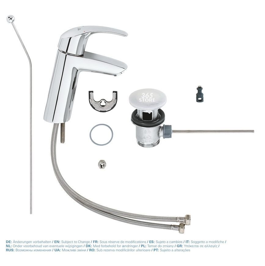 Смеситель для умывальника GROHE Eurosmart 23322001 с донным клапаном - 23322001