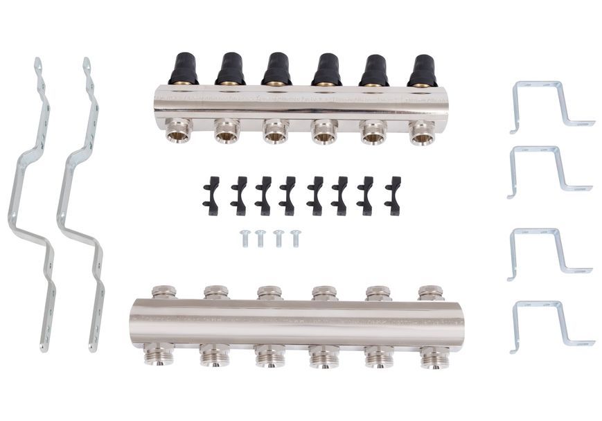Колектор латунний термо регулювальний Thermo Alliance Forte 1" на 6 виходів SF002W6 - SF002W6