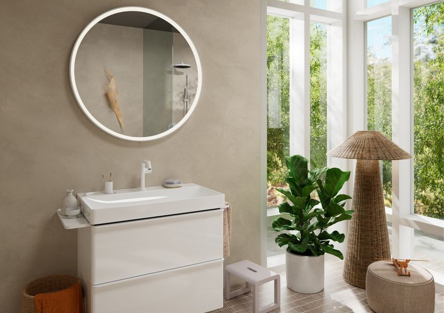 Смеситель для раковины HANSGROHE Tecturis S 150 Fine CoolStart EcoSmart+ Matt White 73340700 белый с донным клапаном - 73340700