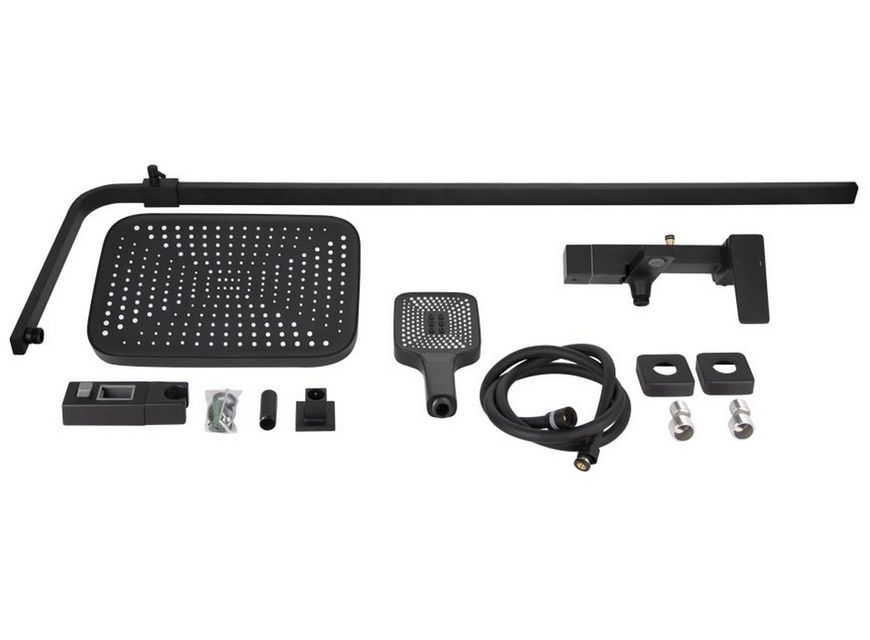 Душова система QTAP Gemini з поворотним виливом Black Matt QT51103KNG - QT51103KNG