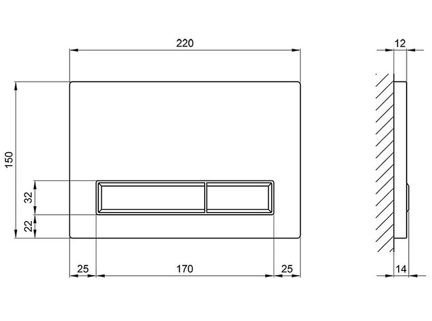 Панель смыва для унитаза QTAP Nest QT0111M08381CRM - QT0111M08381CRM