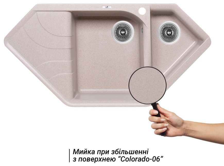 Кухонна мийка з додатковою чашею LIDZ 1000x500/225 COL-06 (LIDZCOL061000500225) - LIDZCOL061000500225