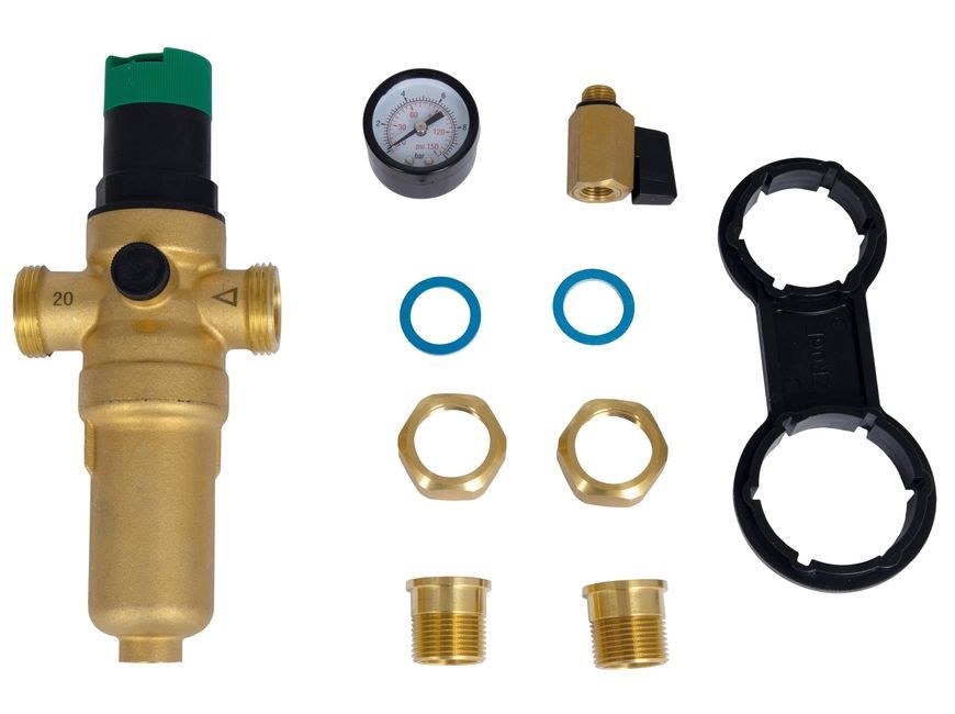 Фильтр самопромывной для горячей воды Thermo Alliance Forte 3/4" НР с редуктором давления SF128W20H - SF128W20H