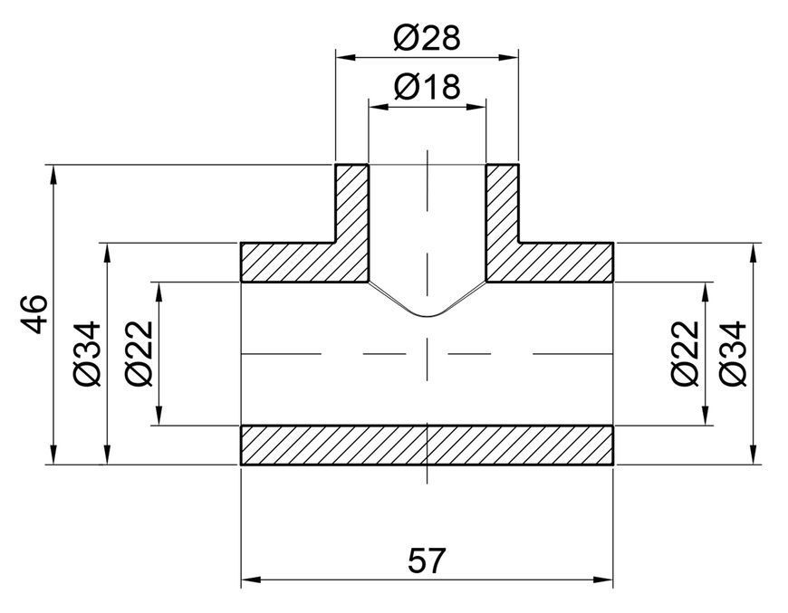 Тройник PPR THERMO ALLIANCE 25х20х25 - DSC101