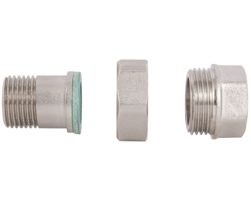 Згін-американка Thermo Alliance Forte 1/2" ВЗ нікельований, прямий, під плоску прокладку, латунь TAFG190W15