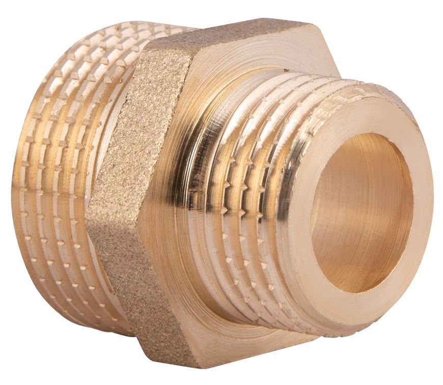 Ниппель латунный SD Plus 1/2"х3/4" редукционный SD4081520