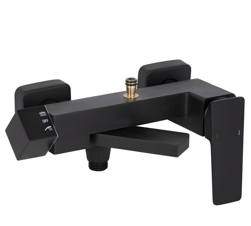 Душова система QTAP Gemini з поворотним виливом Black Matt QT51103KNG - QT51103KNG