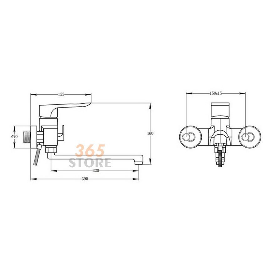 Смеситель для ванны POTATO P22201 - POTP22201