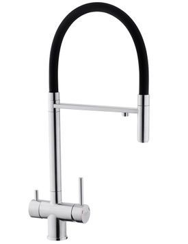Змішувач для кухні з підключенням до фільтра Kroner KRP Edelstahl Klassisch-ESG03815BLK нержавіюча сталь/чорний CV027933 - Klassisch-ESG03815BLK