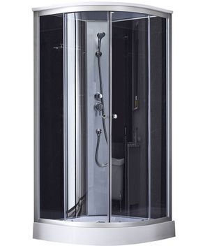 Душовий бокс Lidz Tani SB100x100.SAT.LOW.GR низький, скло тоноване 4 мм + стінки BLA LTSB100100SATLOWGR - LTSB100100SATLOWGR