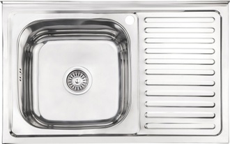 Кухонна мийка LIDZ 5080-L Polish 0,8 мм (180) - LIDZ5080LPOL08