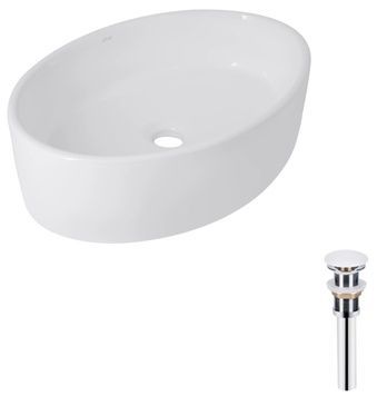 Раковина-чаша накладна Qtap Kolibri овальна 500x360x140 White з донним клапаном PU02 QT10113054WN47311 - QT10113054WN47311