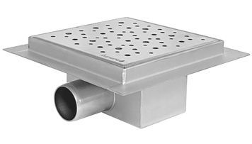 Трап Imprese i-Flow S i04 150х150 мм решетка перфорированная, AISI 304, сухой затвор d44150S04 - d44150S04