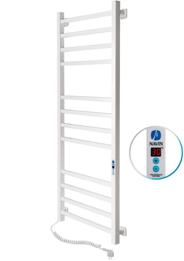 Полотенцесушитель электрический NAVIN Loft 500х1200 Digital таймер регулятор левый белый 12-143152-5012 - 12-143152-5012
