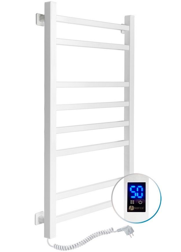 Рушникосушарка електрична NAVIN Loft 500х800 Sensor таймер регулятор ліва біла 12-143153-5080 - 12-143153-5080