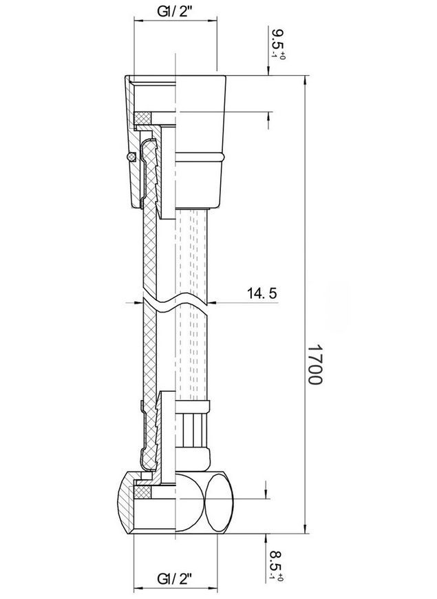 Шланг для душа Imprese PVC, 1700 мм, anti-twist f03600110AG черный матовый - f03600110AG