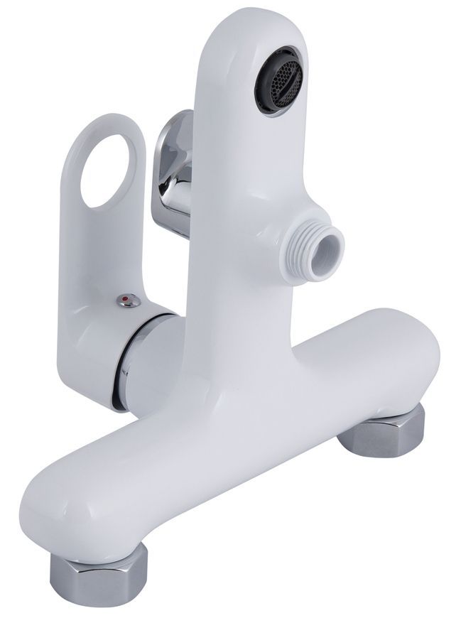 Смеситель для ванны Qtap Jay с душевым гарнитуром Chrome/White QTJAY259CRW45553 - QTJAY259CRW45553