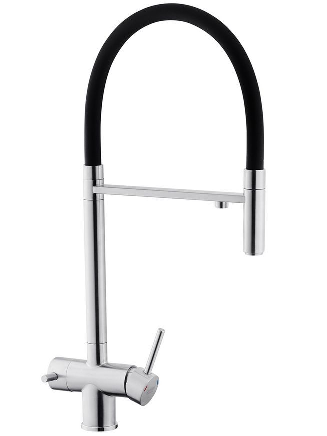 Смеситель для кухни с подключением к фильтру Kroner KRP Edelstahl Klassisch-ESG03815BLK нержавеющая сталь/черный CV027933 - Klassisch-ESG03815BLK
