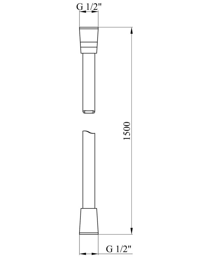 Шланг для душу Kroner Element 2860912900Z-0101 PVC 1500 мм хром CV036160 - Element 2860912900Z-0101