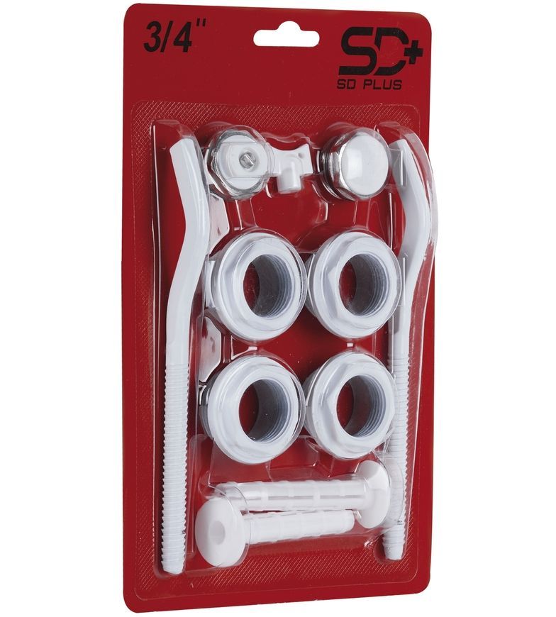 Монтажный комплект SD Plus с 2 крепл. (3/4-1") SD118202 для секционных радиаторов - SD118202