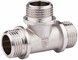 Трійник латунний SD Forte 3/4"ЗРх3/4"ЗРх3/4"ЗР рівнопрохідний нікельований SF36720