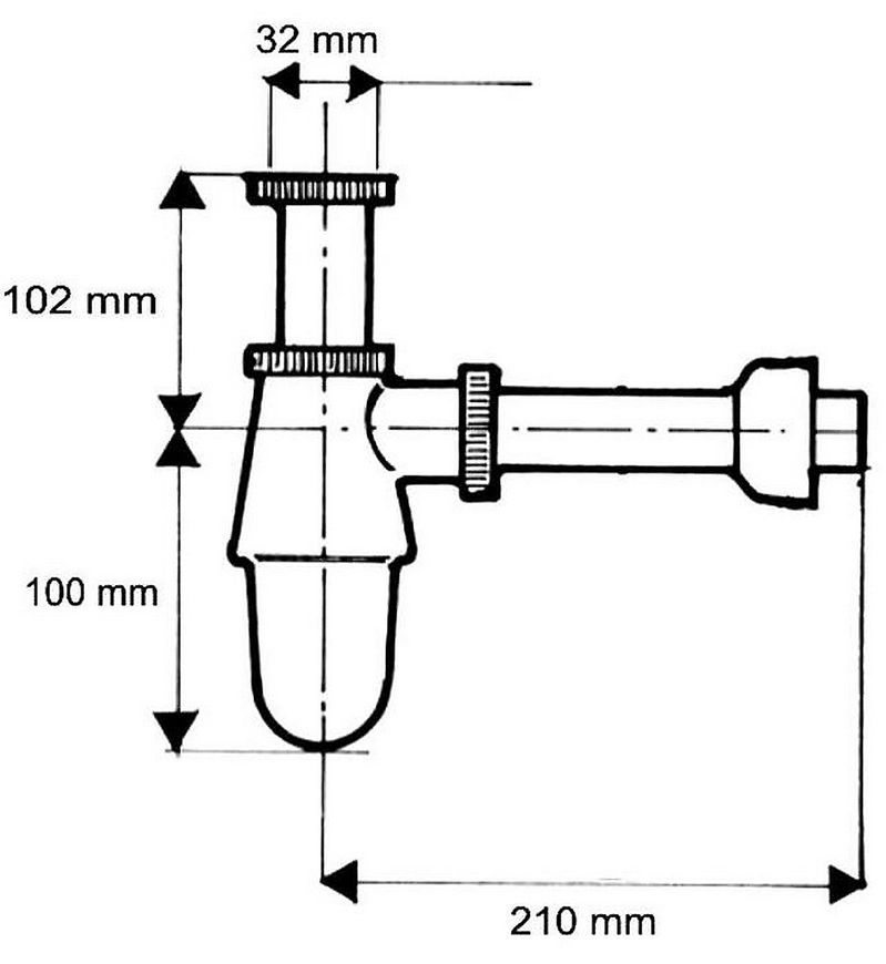 Сифон для умывальника McALPINE 1 1/4&Prime; x 32 мм античная бронза латунь 200AB - 200AB