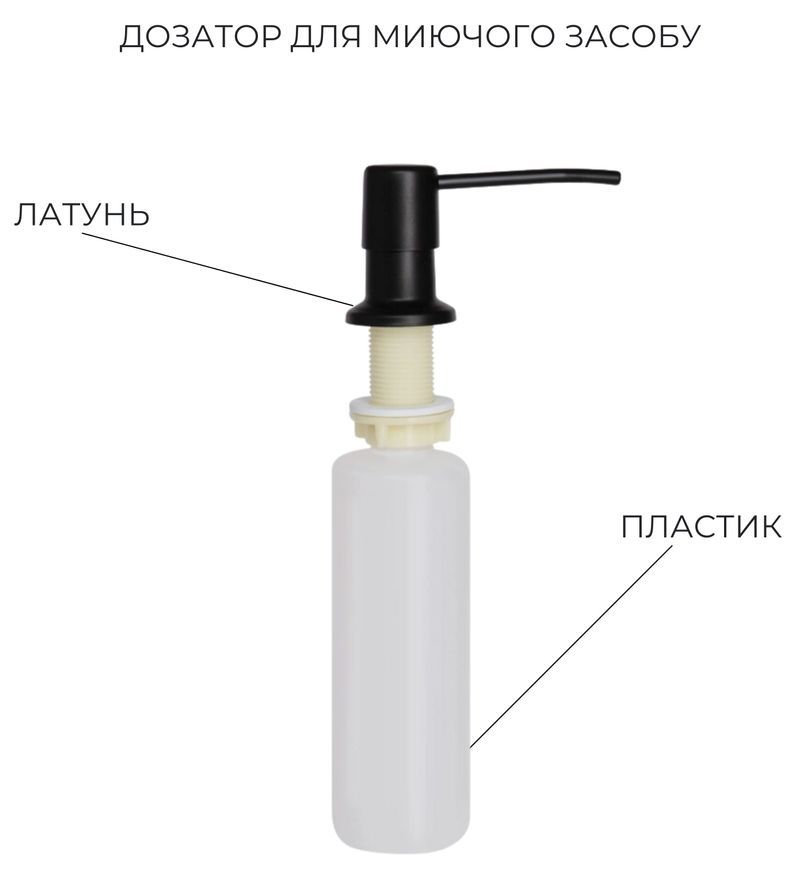 Кухонная мойка LIDZ Handmade H6050B PVD Brush Black 3,0/1,0 LDH6050BPVD43621 черная - LDH6050BPVD43621