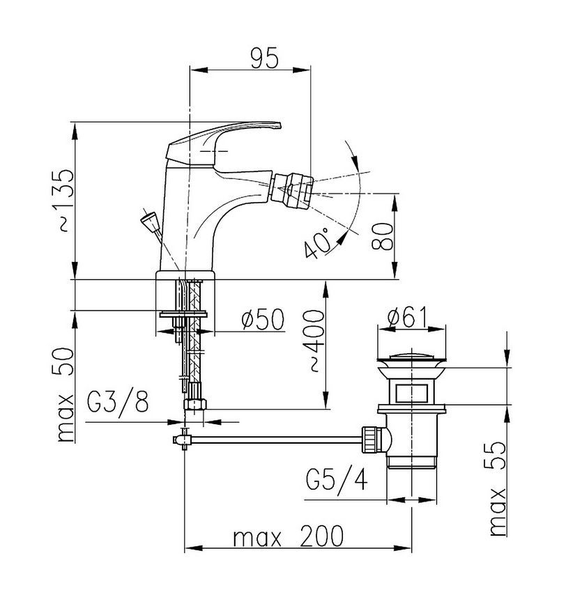 Смеситель для биде KFA ARMATURA KRZEM 4217-015-00 - 4217-015-00