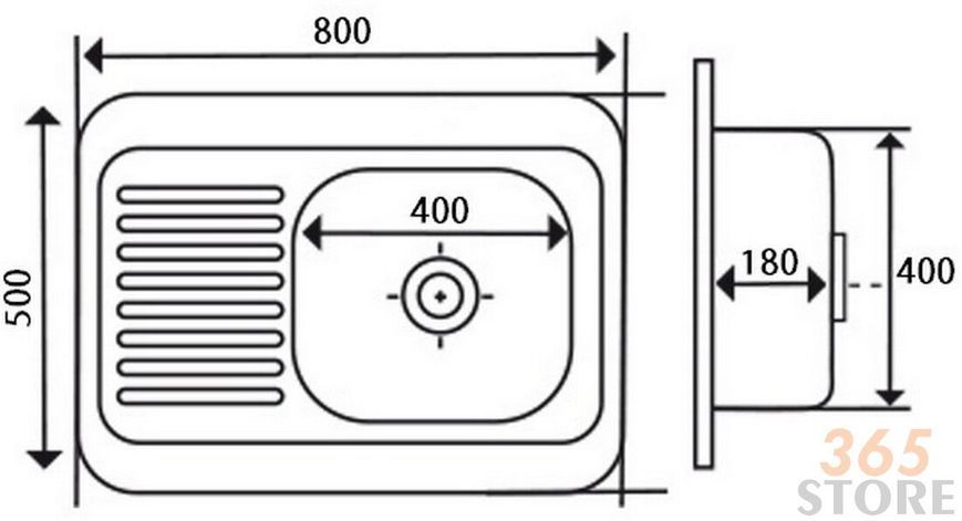 Кухонна мийка IMPERIAL 5080-R Decor 0,8 мм (IMP5080RDEC) - IMP5080RDEC