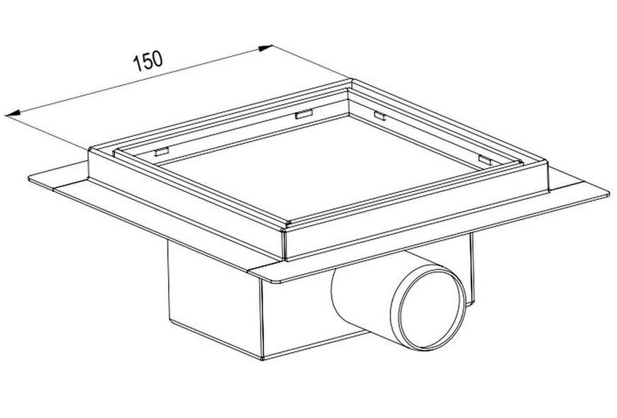 Трап Imprese i-Flow S i04 150х150 мм решітка перфорована, AISI 304, сухий затвор d44150S04 - d44150S04
