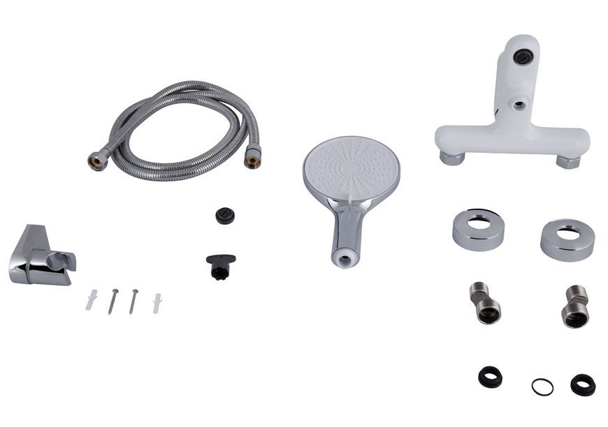 Смеситель для ванны Qtap Jay с душевым гарнитуром Chrome/White QTJAY259CRW45553 - QTJAY259CRW45553