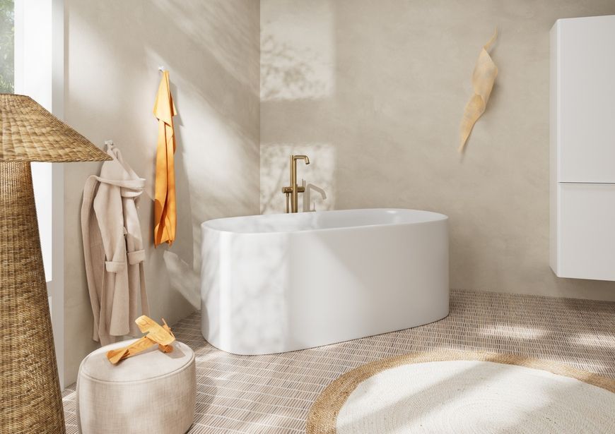 Смеситель для ванны напольный HANSGROHE Tecturis S Brushed Bronze 73440140 бронза - 73440140