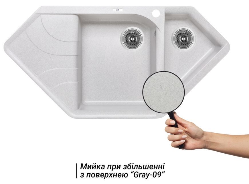 Кухонна мийка з додатковою чашею LIDZ 1000x500/225 GRA-09 (LIDZGRA091000500225) - LIDZGRA091000500225