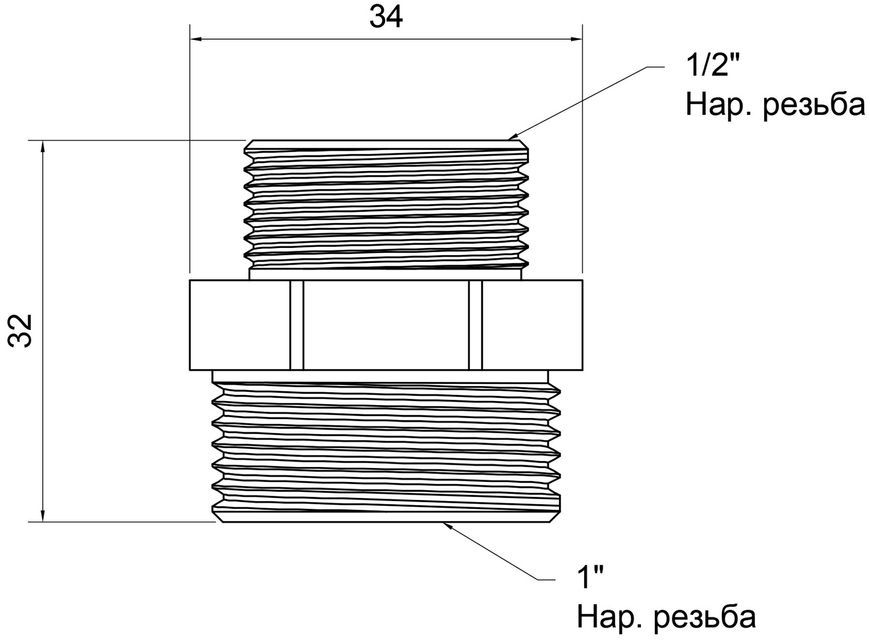Ниппель латунный SD Plus 1"х1/2" редукционный SD4082515