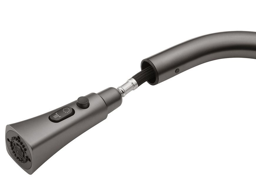 Смеситель для кухни с выдвижным изливом Kroner KRP Makon-GRP030-T графит CV033865 латунь - KRP Makon-GRP030-T