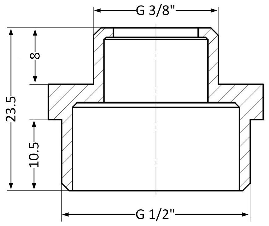Ниппель латунный SD Plus 1/2"х3/8" редукционный SD408159