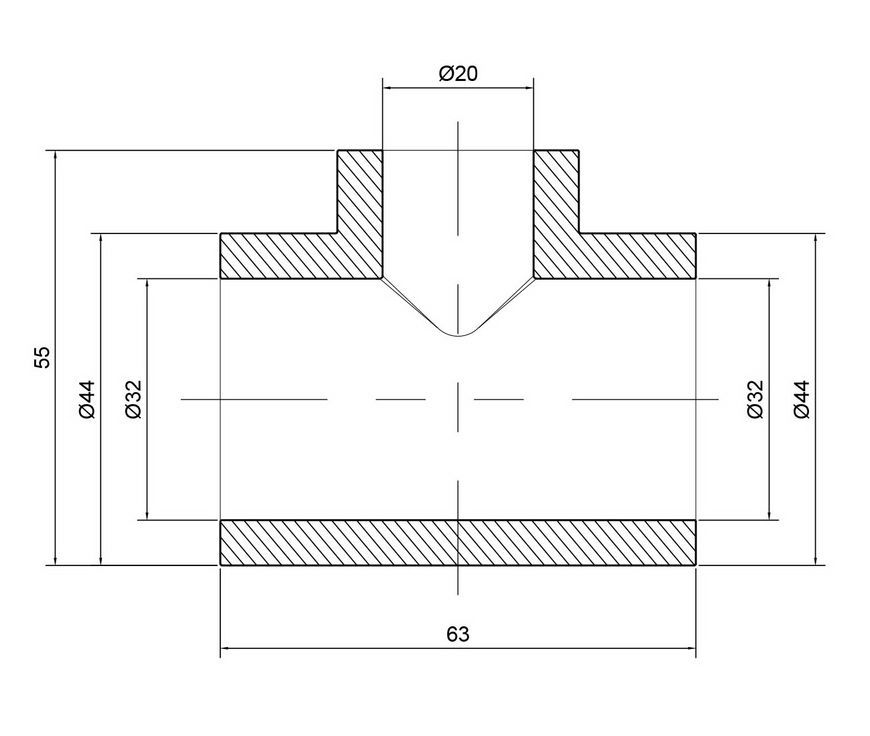 Трійник PPR THERMO ALLIANCE 32х20х32 - DSC102