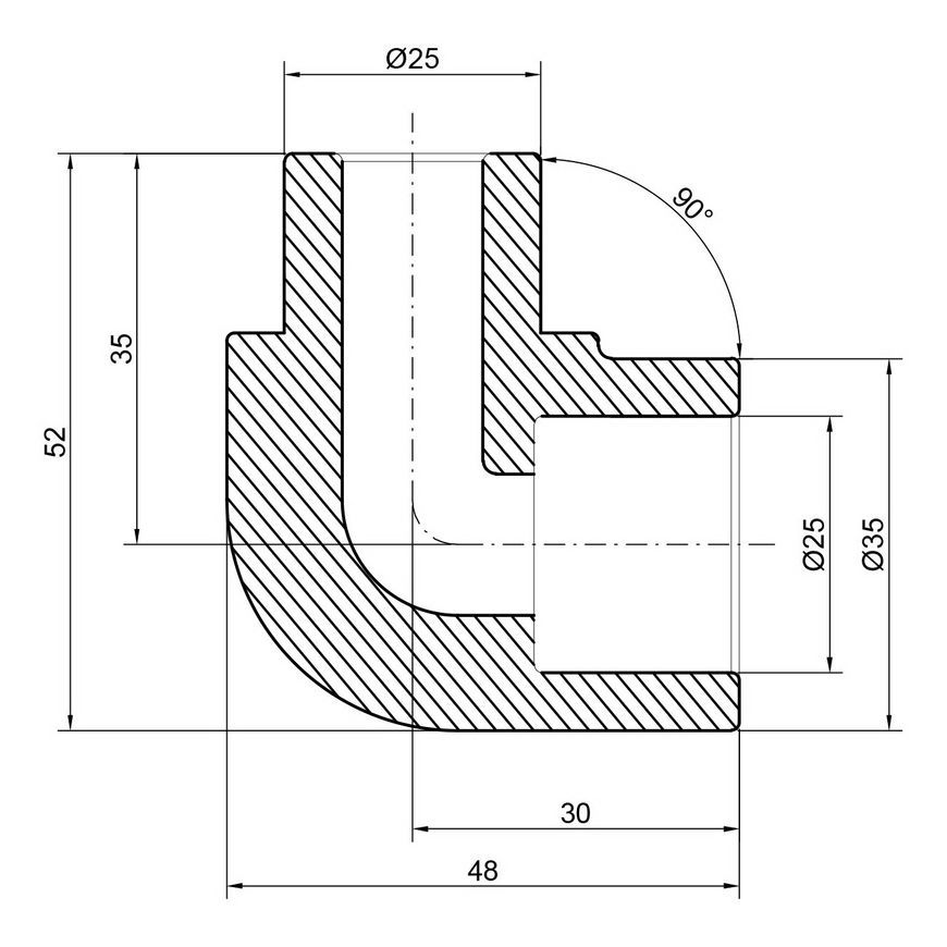 Уголок PPR THERMO ALLIANCE 25, 90&deg; - DSE912