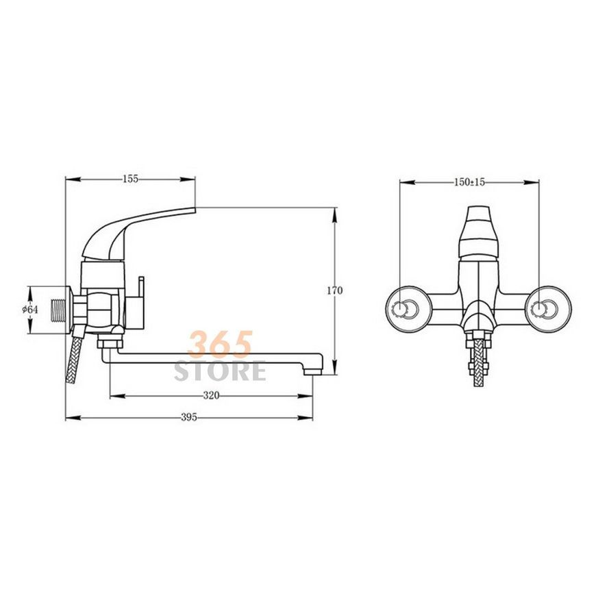 Змішувач для ванни POTATO P22203 - POTP22203